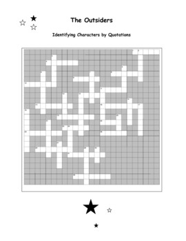 The Outsiders: Identifying Characters by Quotations Crossword