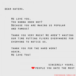Dear Haters Quotes