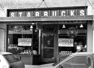 Where is Starbucks' first store located?