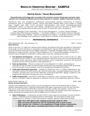 Results Oriented Resume Sample picture
