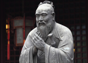 statue of Confucius, a philosopher and educator who based his ...
