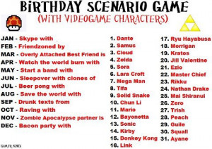 Birthday Scenario GameWith Video Game characters!
