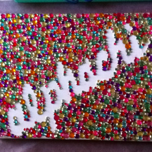 Sorority jeweled onto canvas....love this idea, would do it with ZTA ...