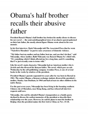 Obama's half brother recalls their abusive father by srijana005