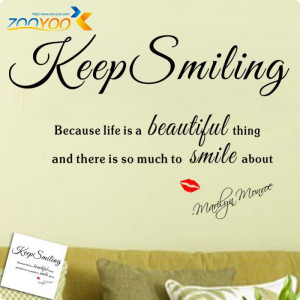 Free-Shipping-Marilyn-Monroe-Quotes-Keep-Smiling--Black-Vinyl-Wall ...