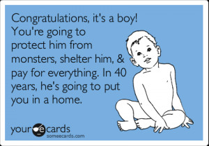 Congratulations Its A Boy Funny Funny baby ecard: