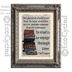 Carl Sagan Quote on Reading Books on Vintage Upcycled by EcoCycled, $ ...