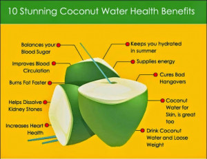 ... solve some health issues during pregnancy, by using the coconut water