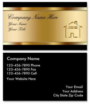 Black Gold Dual Side Real Estate Business Card Quotes
