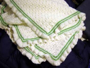 Topic: Frilly, Frothy Baby Blanket with Asexual green trim w/pic ...