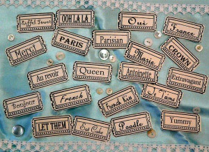 scrapbooking french words sheet - Google Search: Queen