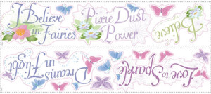 Disney Fairies Phrases Wall Decals with Glitter
