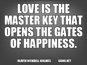 love quotes, love is the master key to open the gate of happiness