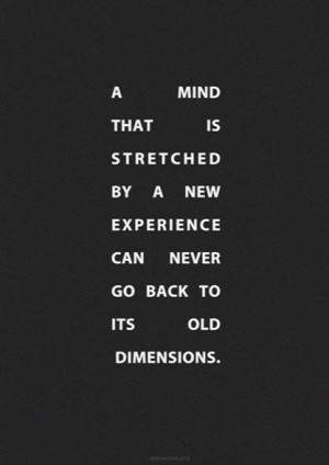 Quote on a Mind Stretched by a new experience can never regain its old ...