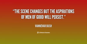 The scene changes but the aspirations of men of good will persist ...
