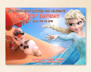 Bring Back Summer Frozen Printed In vitation - Princess Elsa & Olaf ...