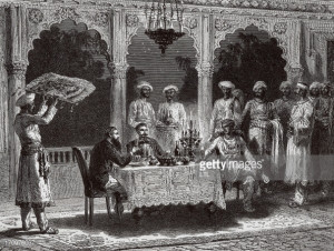 India British colonial era Banquet at the palace of Rais in Mynere