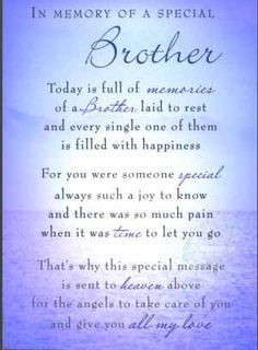 ... memory poems for brother | m06 brother in memory of a special brother