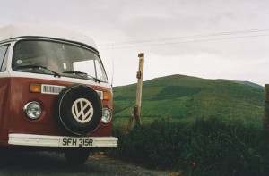 vintage hippie van vw bus