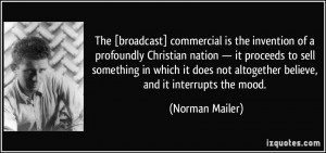 ] commercial is the invention of a profoundly Christian nation ...