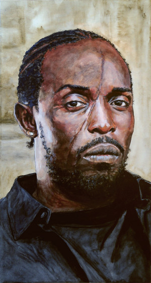 ... original painting of Michael K. Williams as Omar Little from The Wire