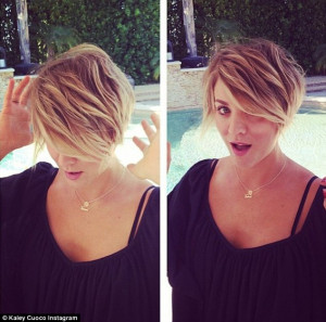 ... Pan inspiration: Kaley Cuoco debuted her new pixie cut on Saturday