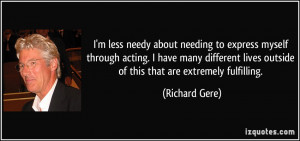 about needing to express myself through acting. I have many different ...