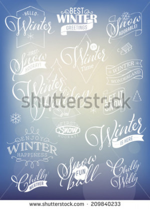 ... for winter greeting card design | Scrapbook winter set - stock vector