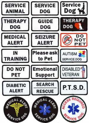 Dog Patch -- Therapy Dog -- Choose from 21 different Service Dog ...