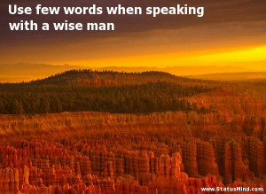 ... when speaking with a wise man - Cato the Elder Quotes - StatusMind.com