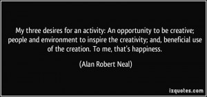 for an activity: An opportunity to be creative; people and environment ...