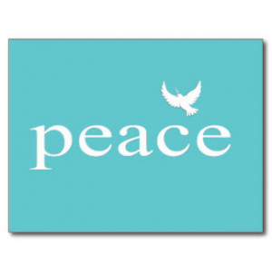 Teal Inspirational Peace Quote Postcards