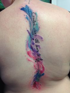My tattoo over my scoliosis scar. #scoliosis #spinetattoo More