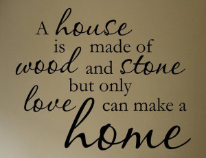 HOUSE IS MADE OF WOOD AND Vinyl wall quotes lettering On Wall Decal ...