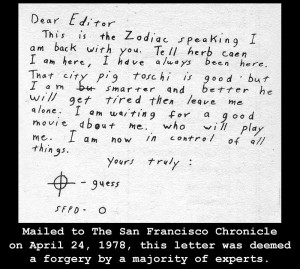 1978, May, LosAngeles, California. KHJTV Edwards mails a Zodiac Killer ...