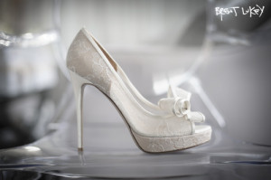 Valentino bridal shoe on Philippe Starck chair at The Olsen Hotel.