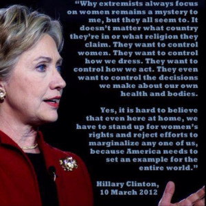 Wise words from Hillary Clinton.