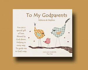 ... Godmother and Godfather - Gift from Godchild - Godparents Baptism