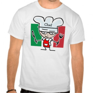 Italian Chef cooking t shirt - customizable text