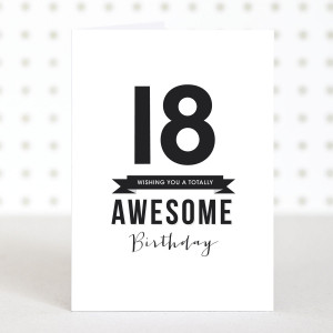 awesome 18 birthday card £ 2 50 turning 18 is pretty awesome event so ...