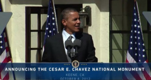 President Obama announcing the Cesar E. Chavez National Monument