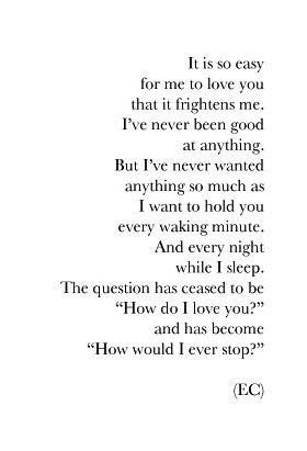 Answer: I never will stop loving you!! Always and forever my Love xxx ...