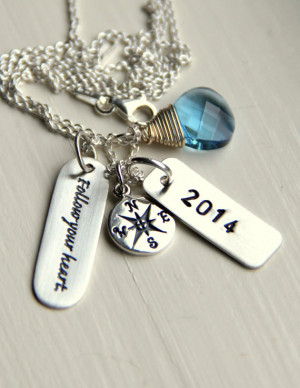Quote Graduation Necklace, Gift, 2014,Travel, high school Class ...