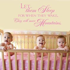 let them sleep twins wall quote cute twist to a popular quote great in ...