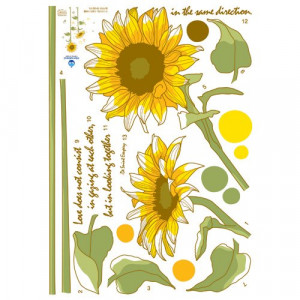 ... Easy Instant Decoration Wall Sticker Decal – Sunflower Love Quote
