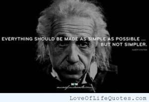 Albert Einstein quote on things being simple