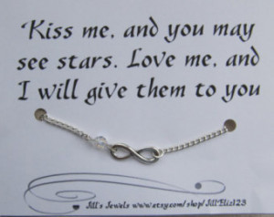Infinity Love Charm Bracelet with a Crystal and Love Quote ...