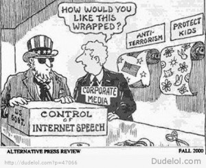 government Internet Control political cartoon