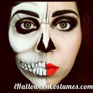half skull face makeup for Halloween » Halloween Costumes 2013