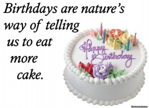 Funny Birthday Quotes Quote: Birthdays are nature’s way of telling ...